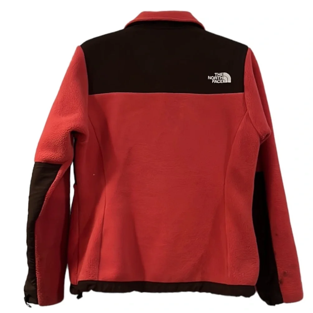 THE NORTH FACE POLARTEC WOMENS ZIP FRONT TWO TONE JACKET BROWN RED SIZE SMALL_2
